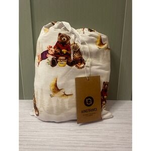 Kindthing Wildthing Bear Friends Crib Sheet Tencel Bamboo Modal Cream OS NWT